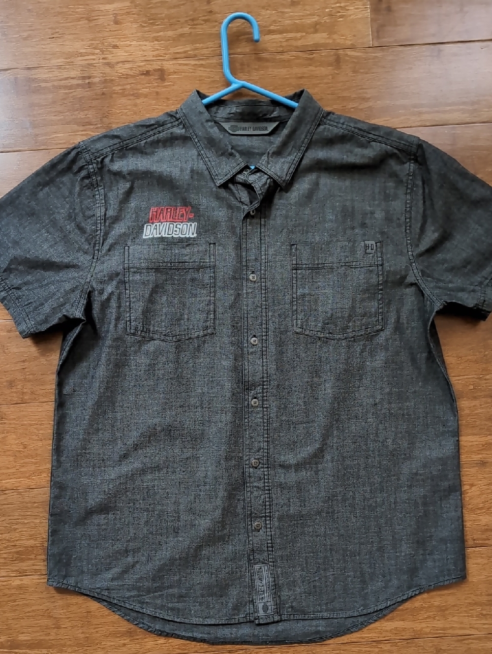 Harley-Davidson Gray Men's Chambray Button Up Shirt